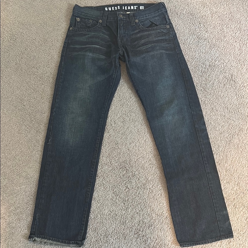 GUESS Men's Dark Blue Jeans